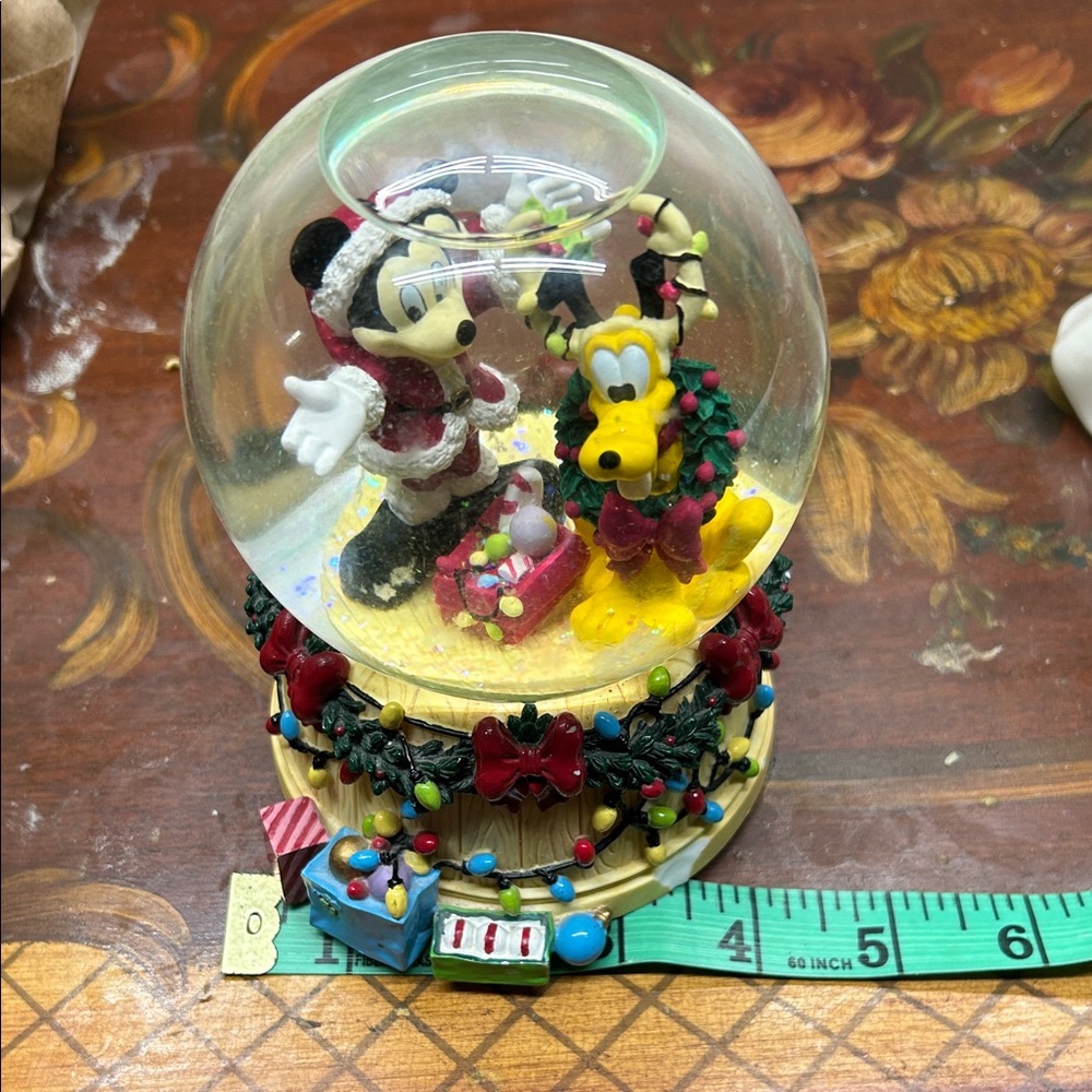 Vintage Disney Mickey and Pluto Christmas Musical Snow Globe - Picture 7 of 7